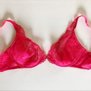 Victoria’s Secret Lace Bra Lingerie Red Coral 32DD